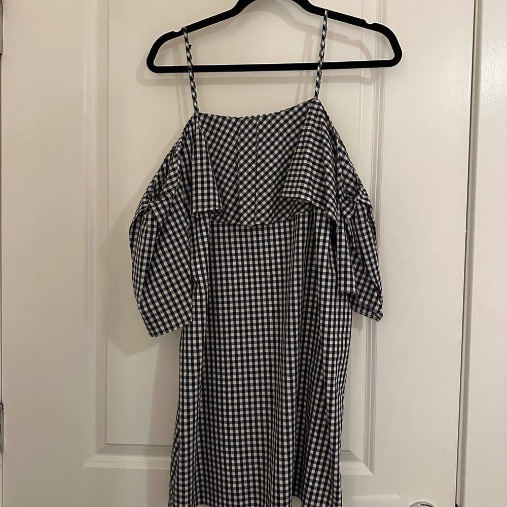 Amanda Uprichard Gingham Cold Shoulder Dress